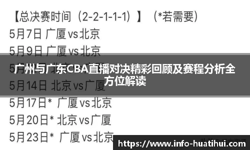 广州与广东CBA直播对决精彩回顾及赛程分析全方位解读